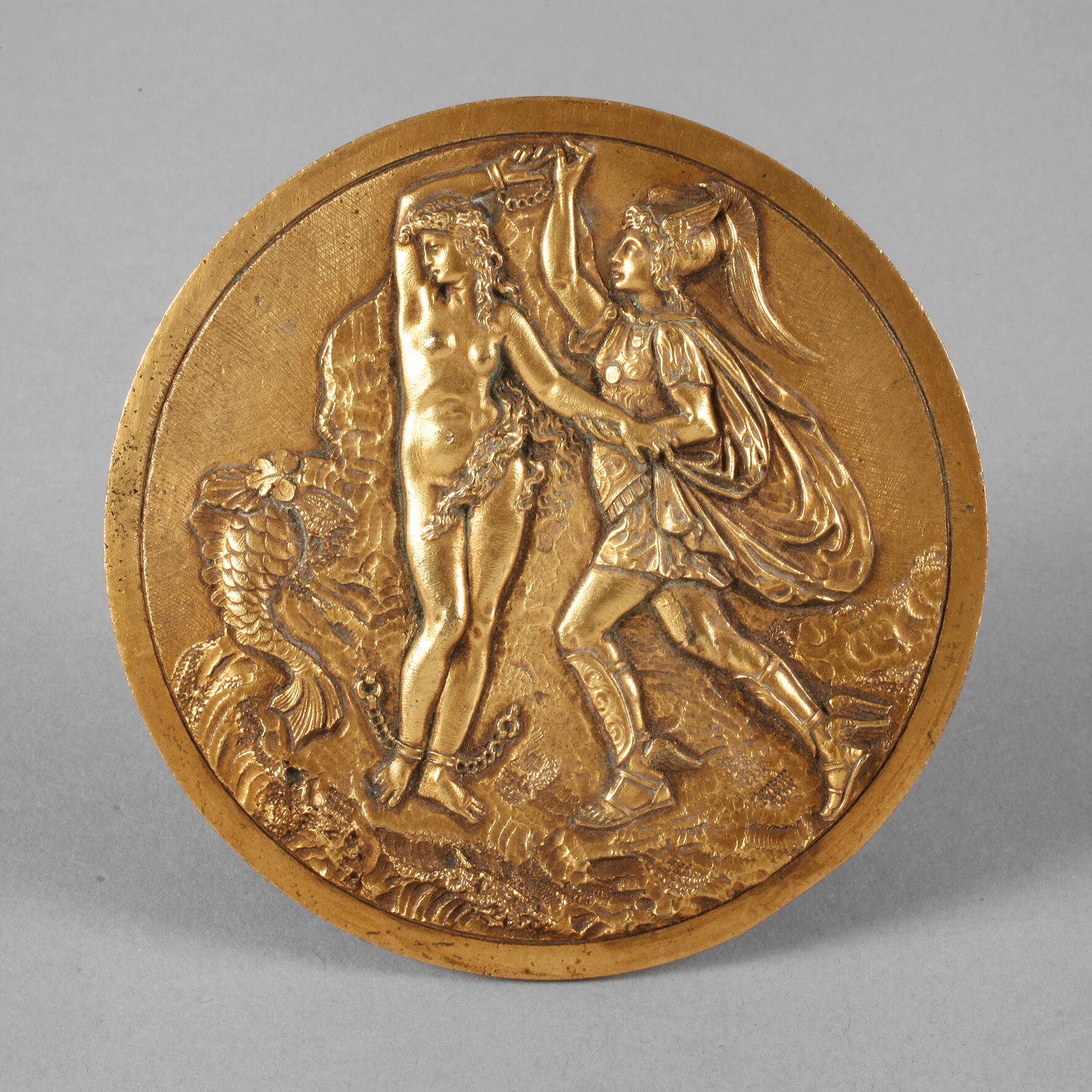 Bronzeapplik "Perseus und Andromeda"