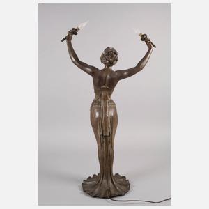 Lucien Alliot, figürliche Salonlampe