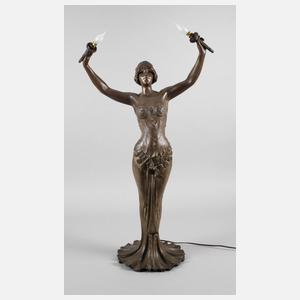 Lucien Alliot, figürliche Salonlampe