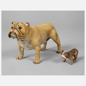 Wiener Bronze zwei Bulldoggen