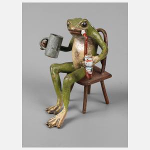 Wiener Bronze Frosch als Zecher