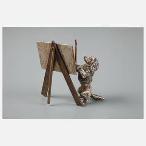 Wiener Bronze Pudel als Maler