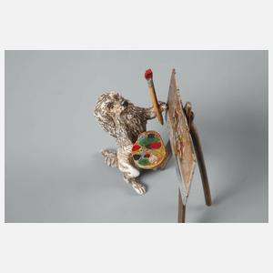 Wiener Bronze Pudel als Maler