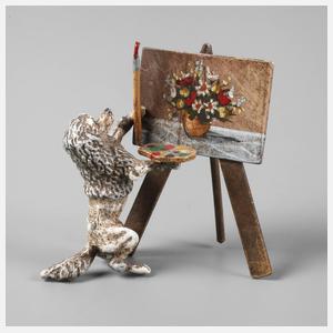 Wiener Bronze Pudel als Maler