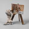 Wiener Bronze Pudel als Maler