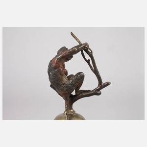 Wiener Bronze Tischglocke mit einem Affen