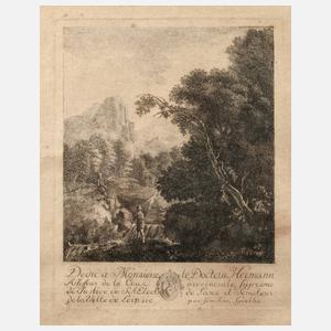 Johann Wolfgang von Goethe, Landschaft mit Wasserfall