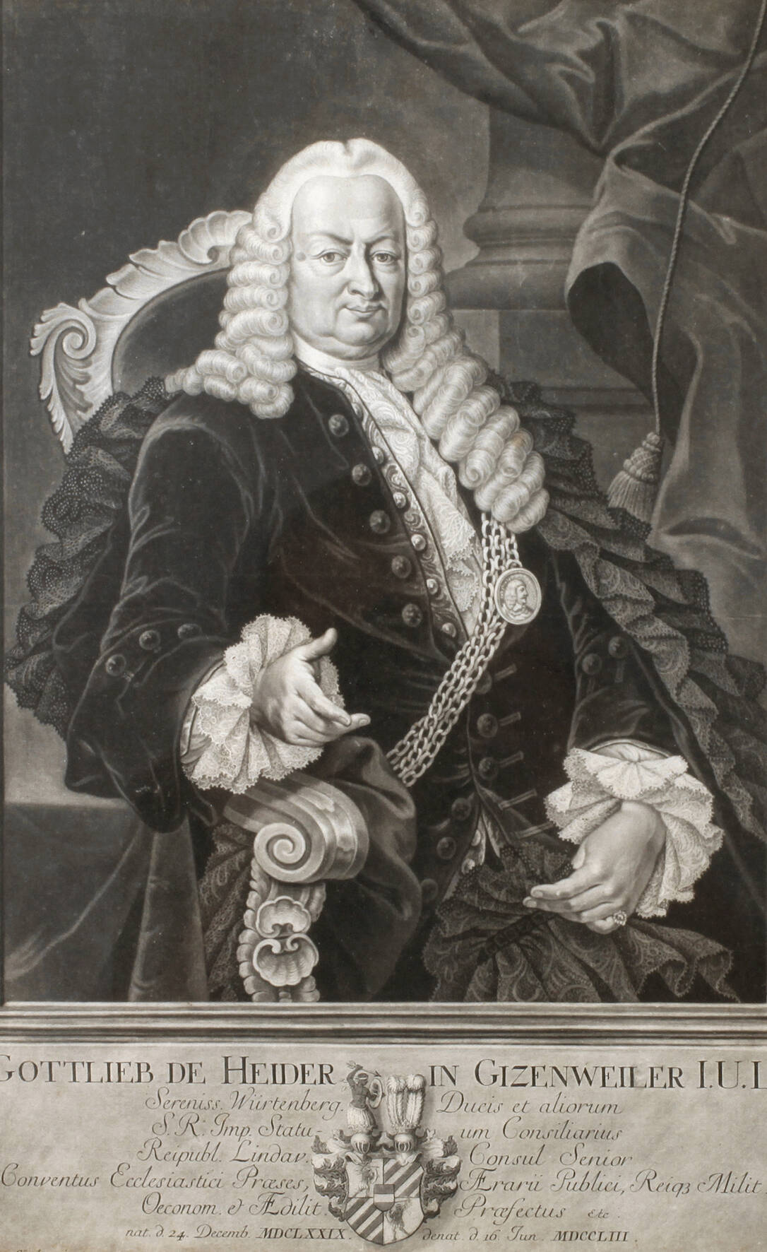 Johann Jacob Haid, Bildnis Gottlieb von Heider