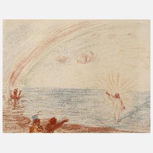 James Ensor, "Le Christ marchant sur la mer"