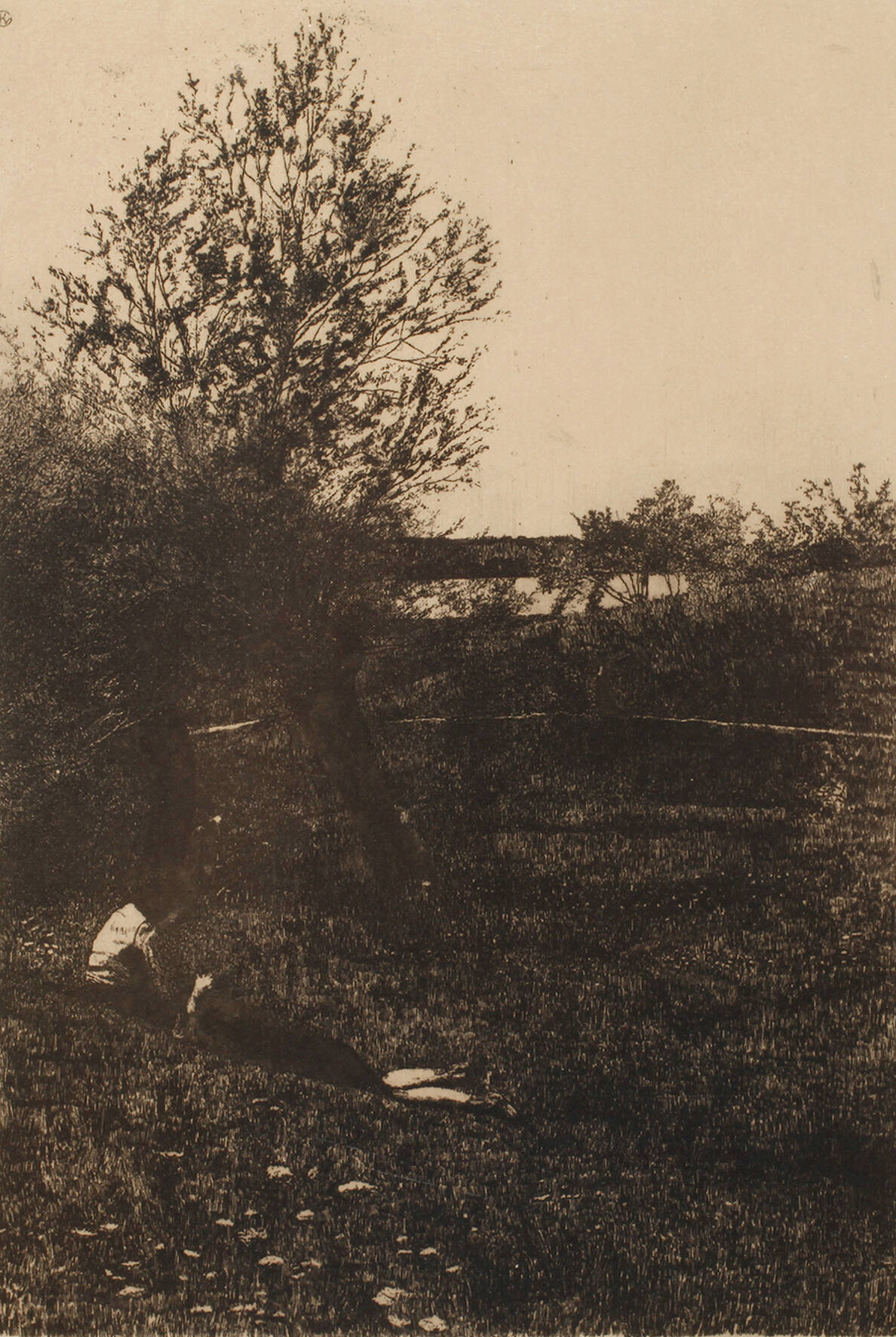 Prof. Wilhelm Leibl, "Wiese mit Kindern"