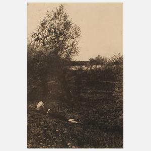 Prof. Wilhelm Leibl, "Wiese mit Kindern"