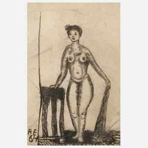 Albert Ebert, Akt mit Tuch