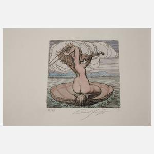 Prof. Ernst Fuchs, Paar Radierungen