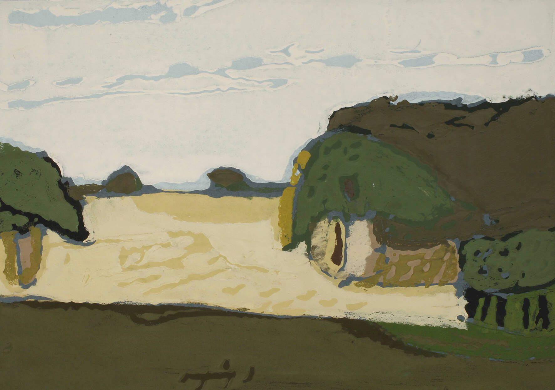 Prof. Klaus Fußmann, Landschaft mit Feld