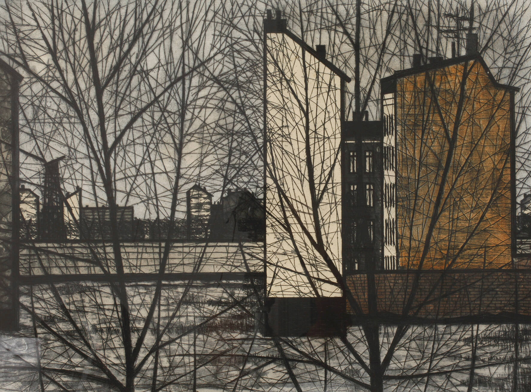 Berliner Stadtansicht mit Berliner Mauer