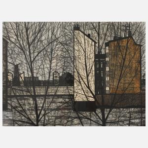 Berliner Stadtansicht mit Berliner Mauer