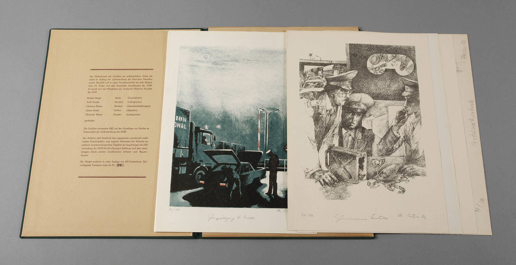 Grafikmappe Zollverwaltung der DDR