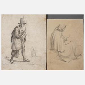 Johann Hermann Kretzschmer attr., 2 Studienblätter