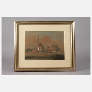 Carl August Lebschée, Dorfansicht mit Kirche