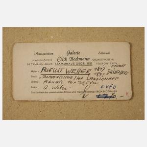 August Weber, Romantische italienische Landschaft