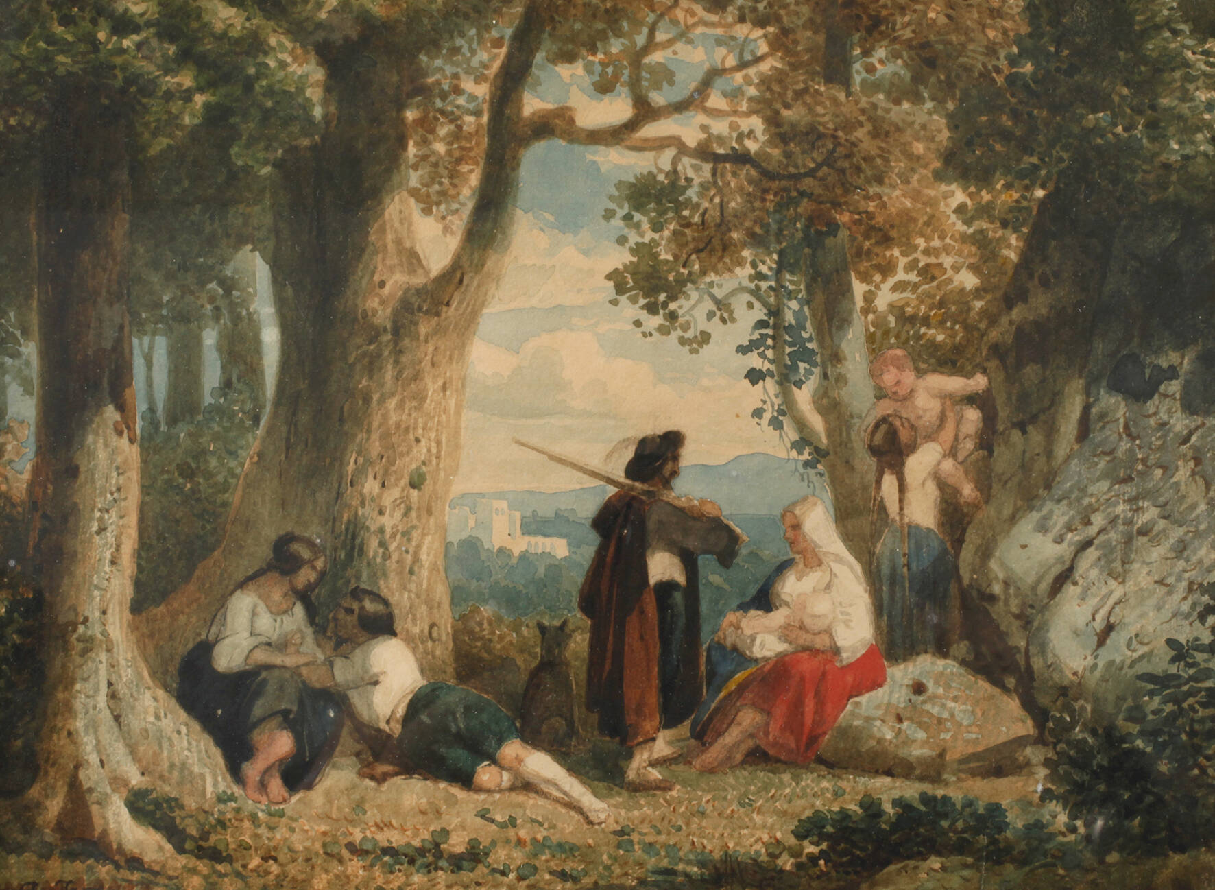 August Weber, Romantische italienische Landschaft