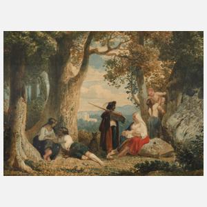 August Weber, Romantische italienische Landschaft