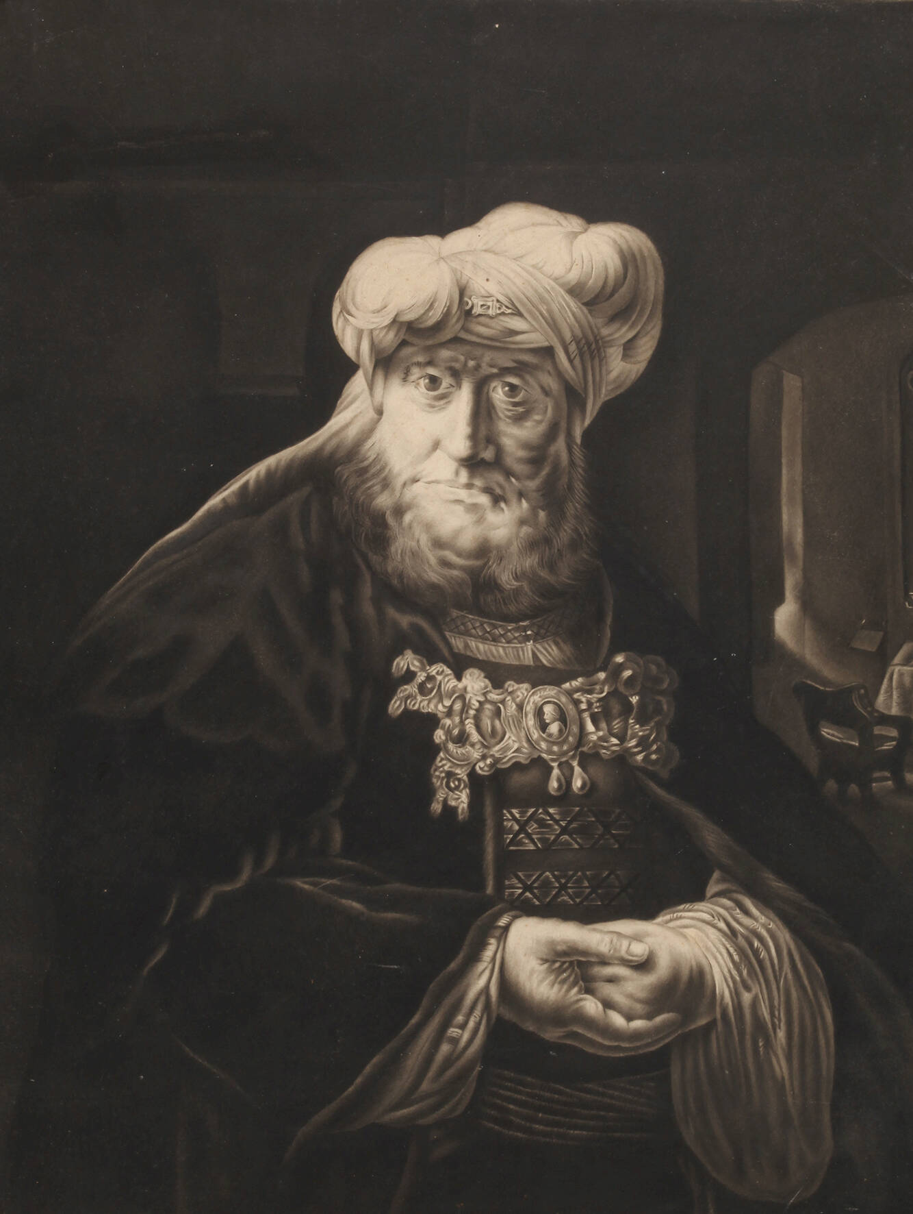 Älterer Herr mit Turban