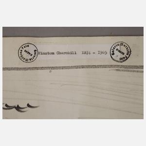 Winston Churchill attr., Flusslandschaft mit Brücke