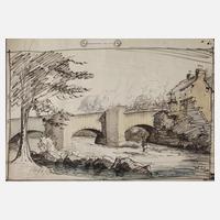 Winston Churchill attr., Flusslandschaft mit Brücke111