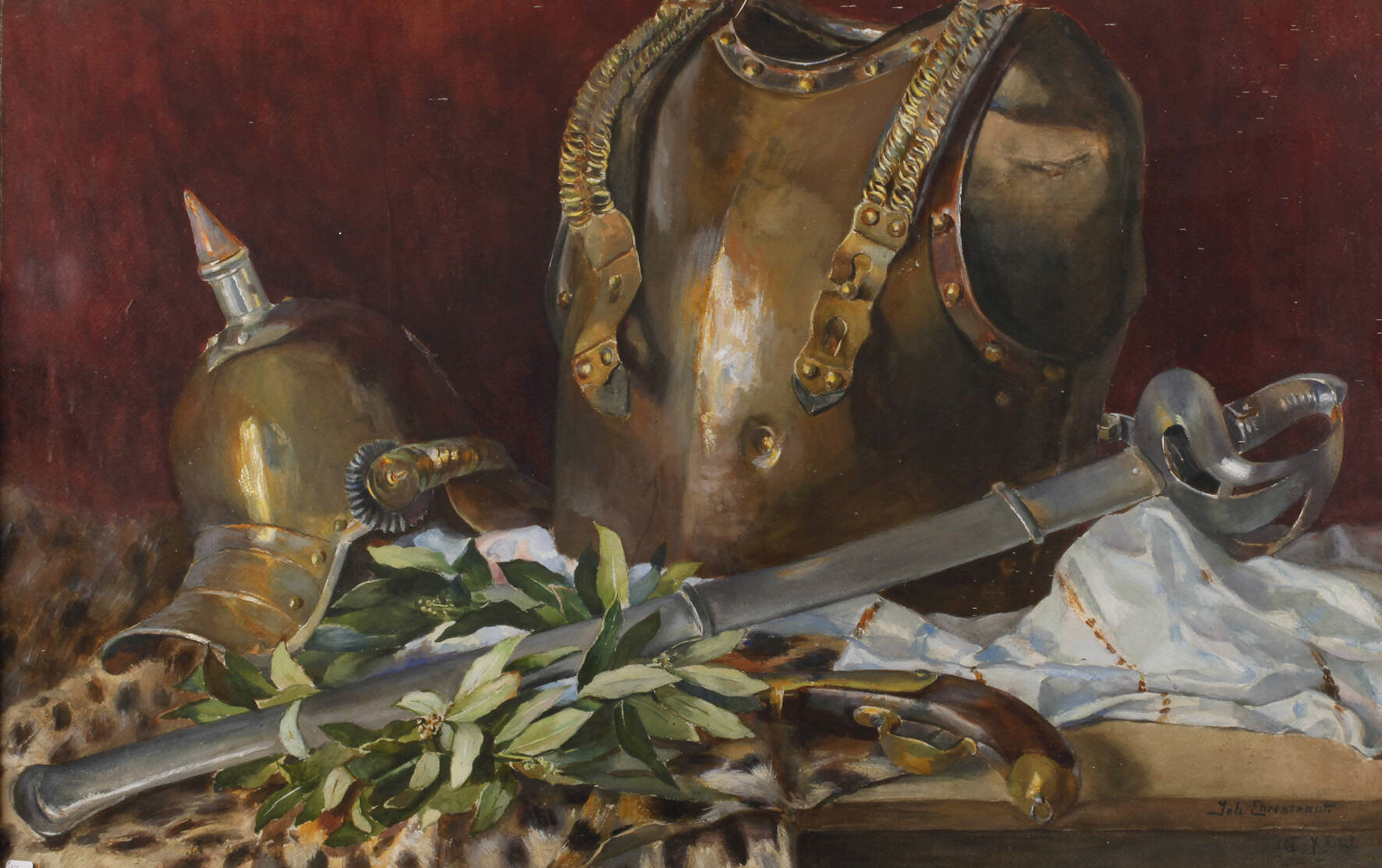 Johannes Ehrentraut, Stillleben mit Rüstung