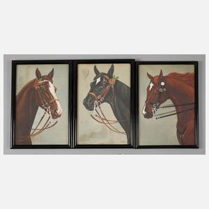 P. Fischer, Drei Pferdebilder
