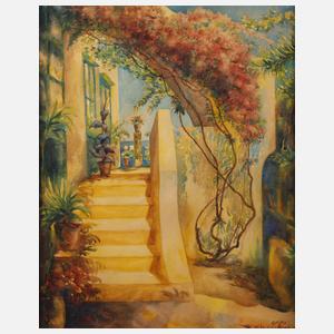 Prof. Franz Kienmayer, Aufgang zur Terasse