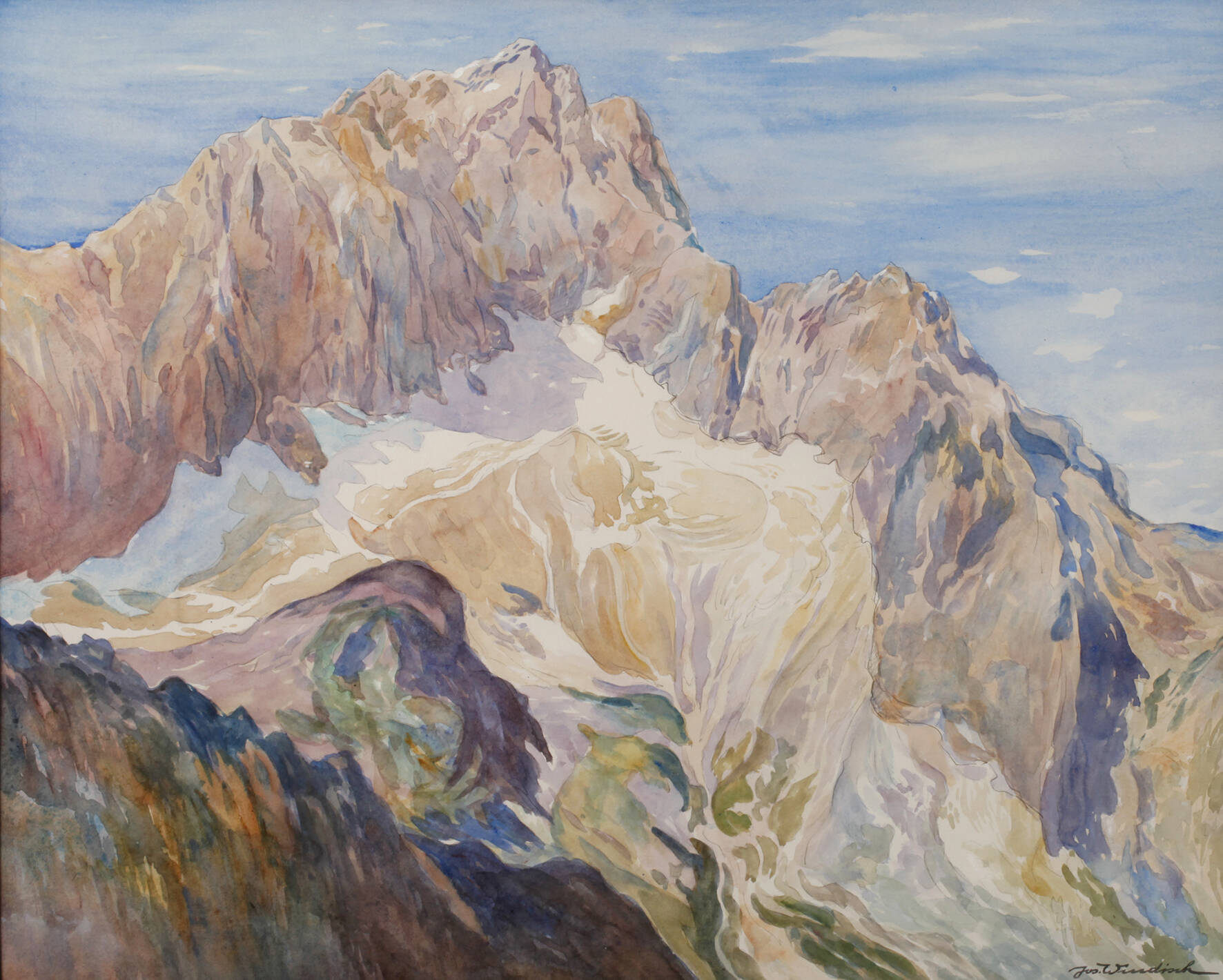 Josef Windisch, "Zugspitze vom Höllentor"