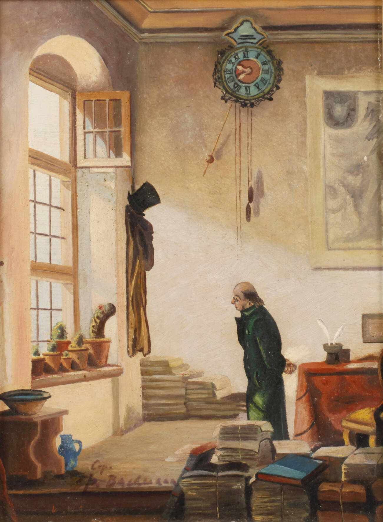 Paul Bachmann, "Der Kaktusliebhaber" nach Spitzweg