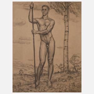 Walther Gasch, Stehender nackter Mann