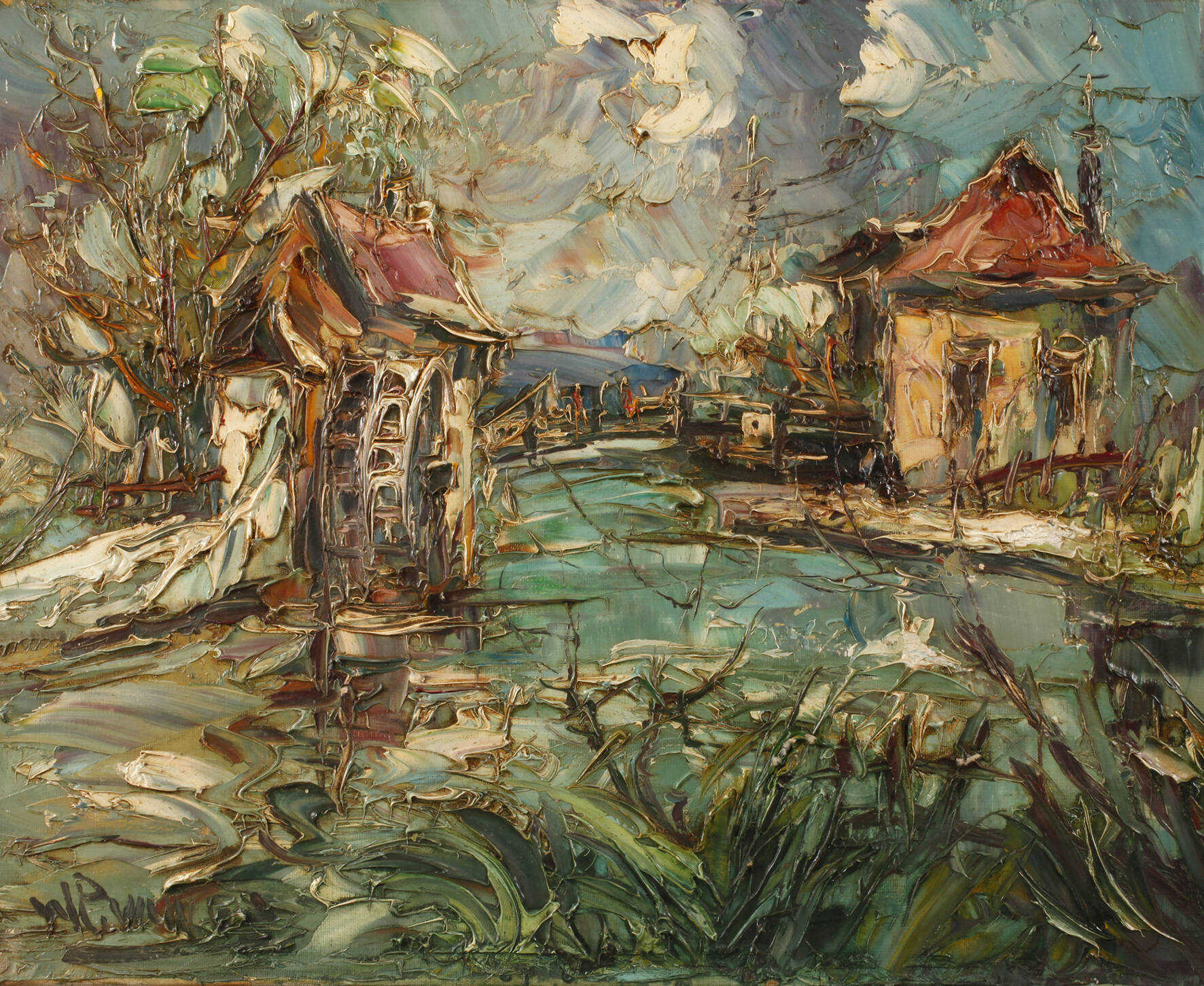 Prof. Walter Prescher van Ed, "Mühle in der Normandie"