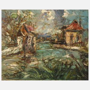 Prof. Walter Prescher van Ed, "Mühle in der Normandie"