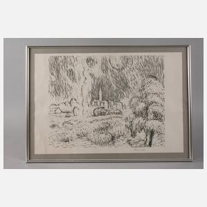 Prof. Wilhelm Rudolph, Gewitter über dem Dorf