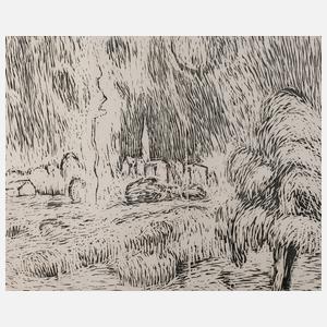 Prof. Wilhelm Rudolph, Gewitter über dem Dorf