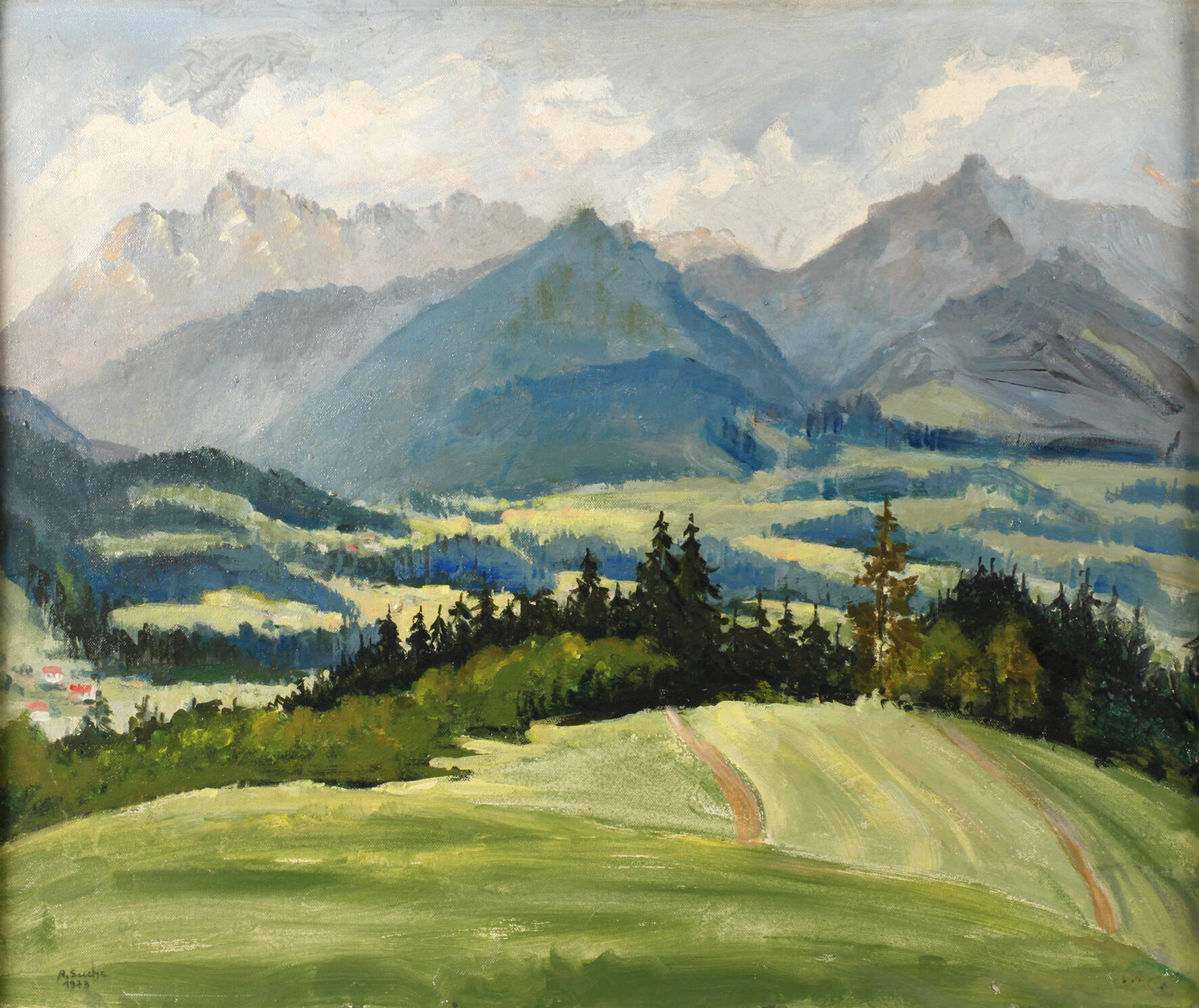 Adolf Sachs, Sommerliche Gebirgslandschaft