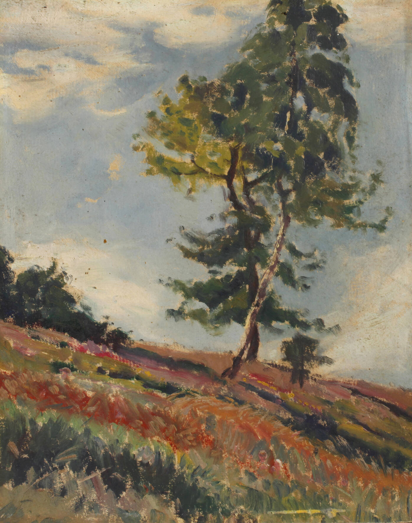 Hans Sachs attr., Baumgruppe am Hang