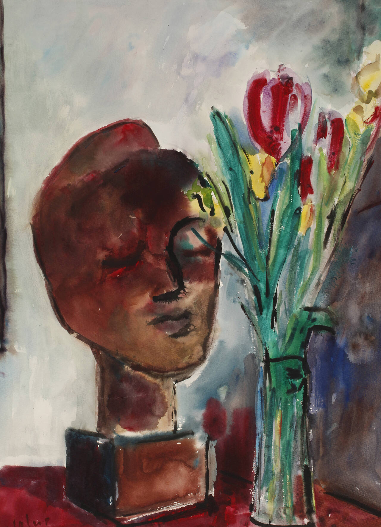 Heinz Tetzner, Tulpen mit Büste