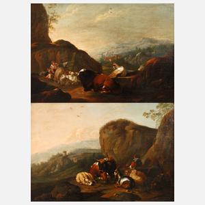Johann Heinrich Roos, Zwei Hirtenlandschaften