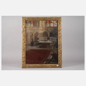 Prof. Ferdinand Brütt (attr.), Kircheninterieur