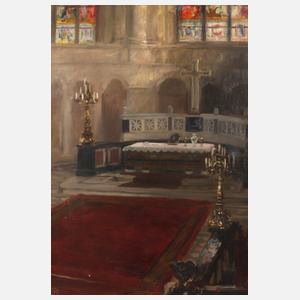 Prof. Ferdinand Brütt (attr.), Kircheninterieur