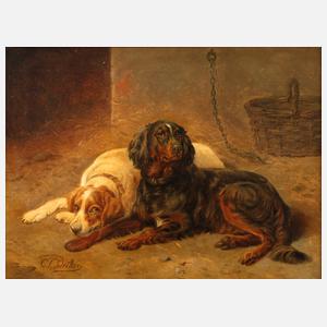 Carl Friedrich Deiker, Zwei Jagdhunde