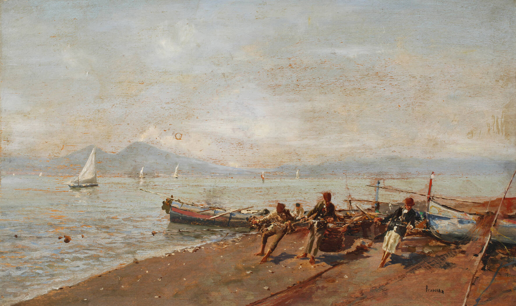 Attilio Pratella, attr., Neapolitanische Fischer