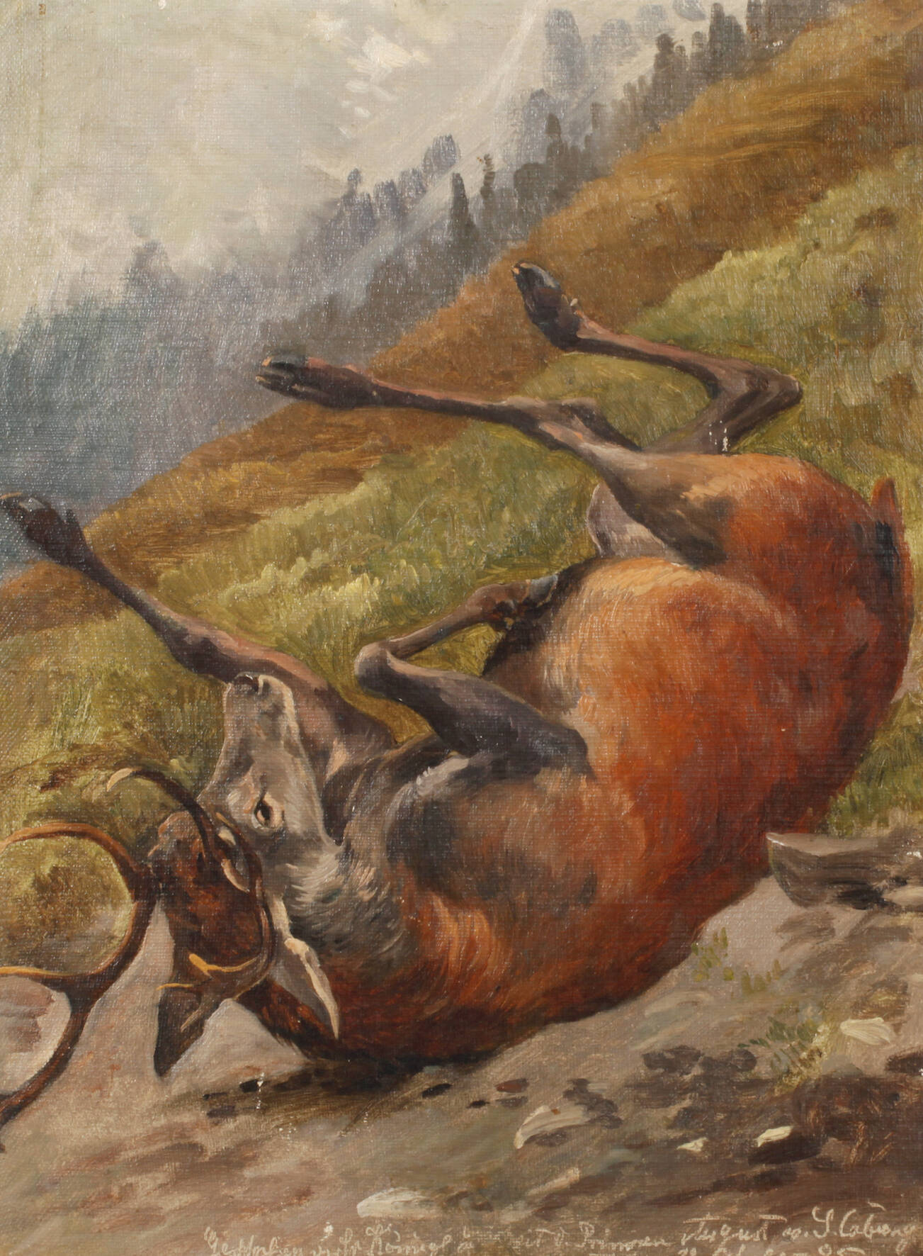 Prof. Otto Recknagel, attr., Stürzender Hirsch