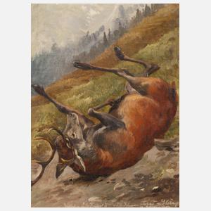 Prof. Otto Recknagel, attr., Stürzender Hirsch
