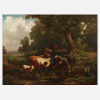 Louis Reinhardt, attr., Rinder an der Tränke111